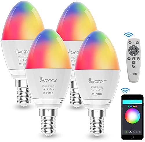 Lampadina Smart Alexa E14 WiFi Colorato LED Intelligence 9W=90W 3000-6100K  RGBCW Compatibile con Google Assistant by Avatar Controls Multicolore  Dimmerabile (Aggiornamento Bluetooth,2) : : Illuminazione
