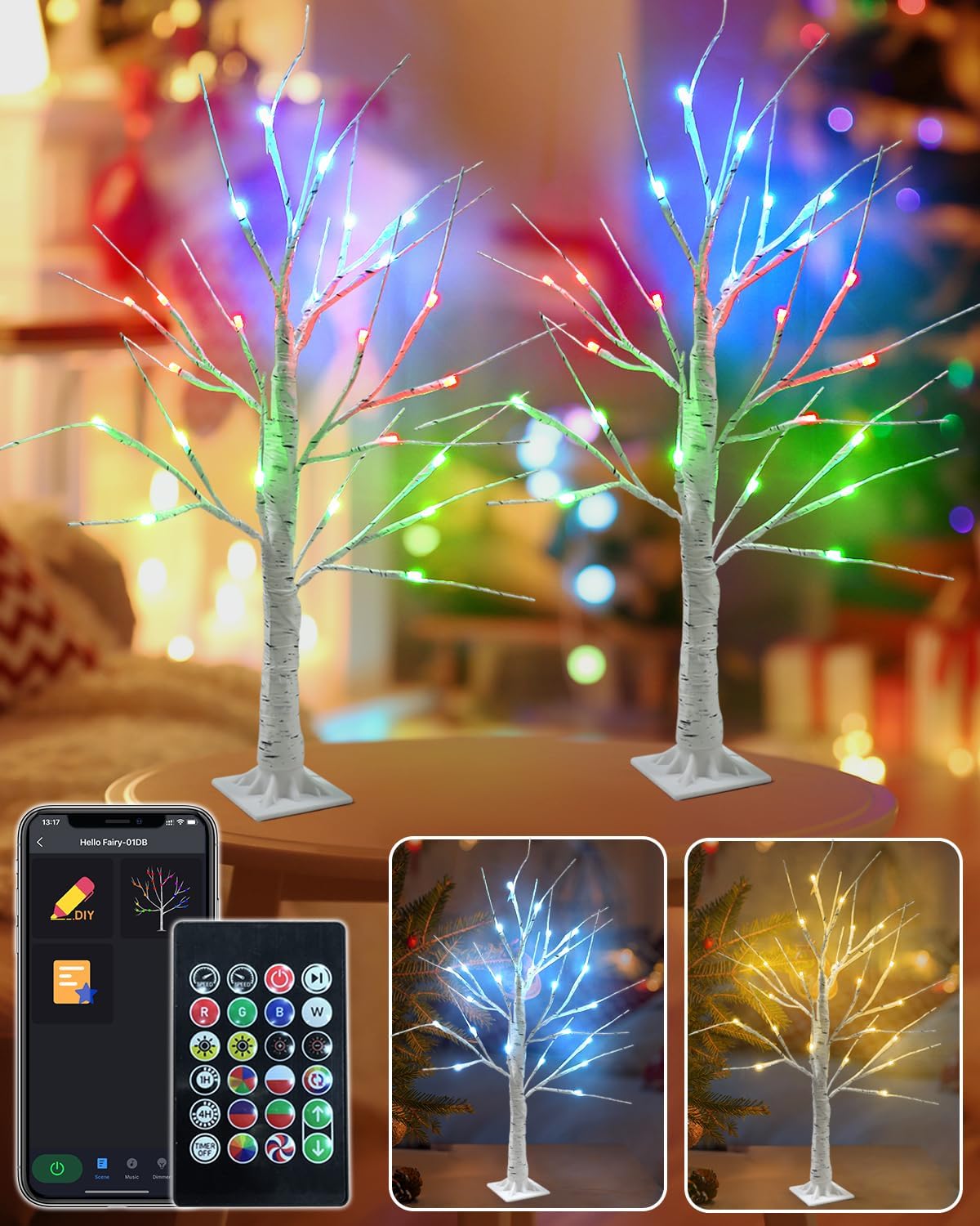 Smart Lighted Birch Tree/Cherry Tree