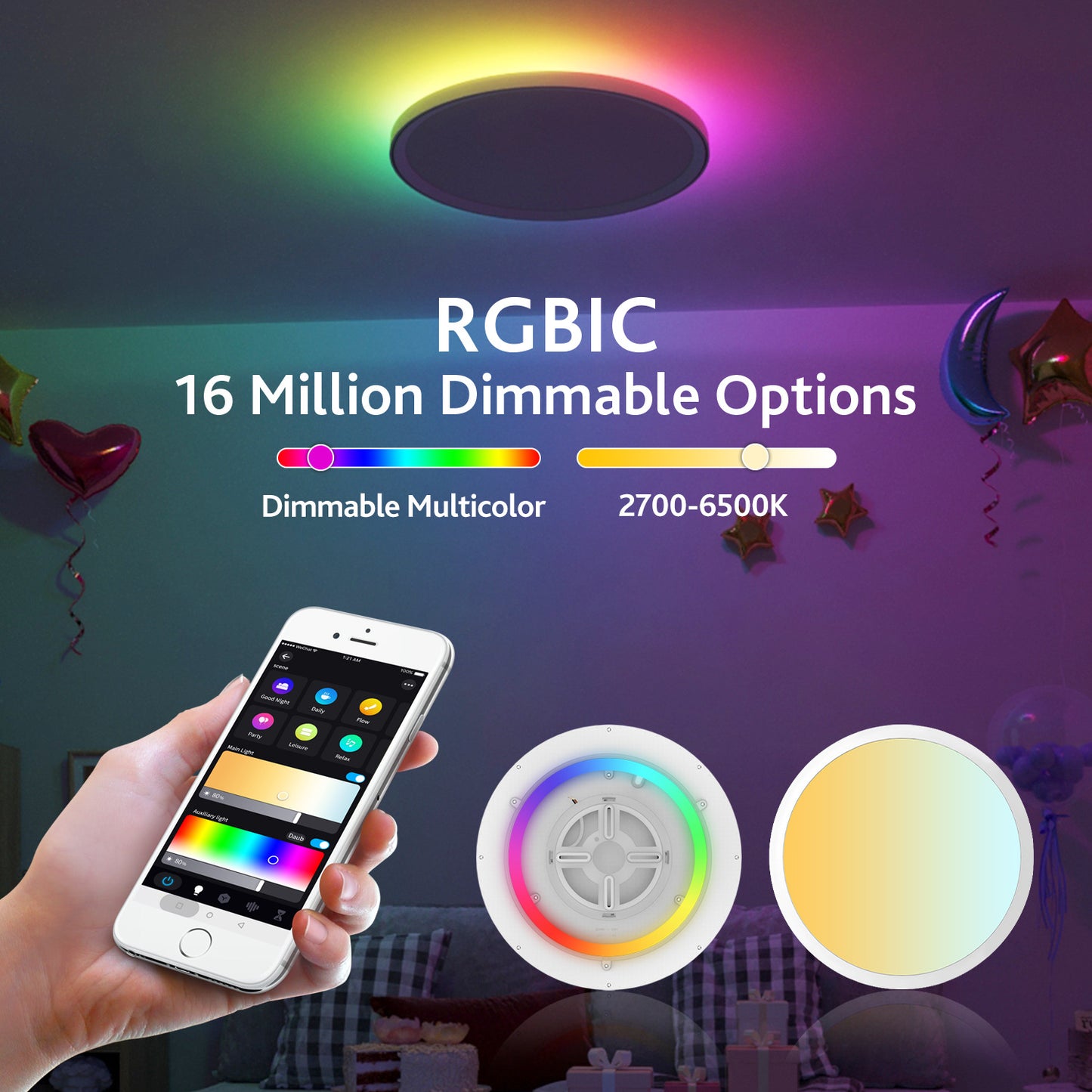 Dimmable RGB Smart Ceiling Light - 30w 12inch