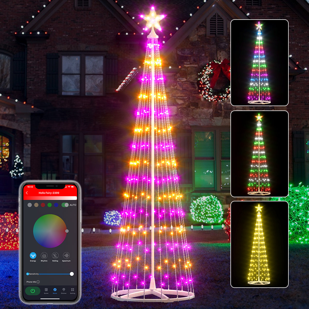 Smart LED Christmas Cone Tree Lights 8FT/9FT (2024 New)