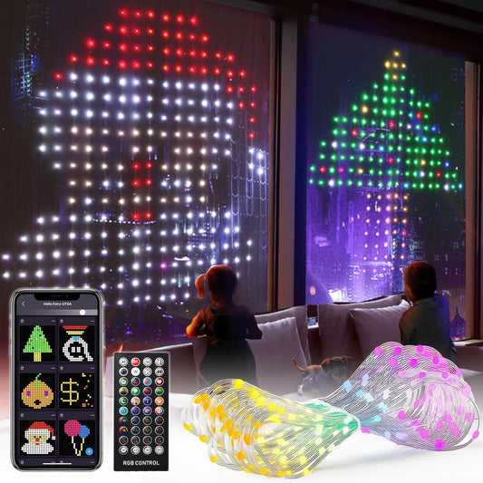 Smart Curtain Lights String with 400 RGB LEDs DIY Your Effects