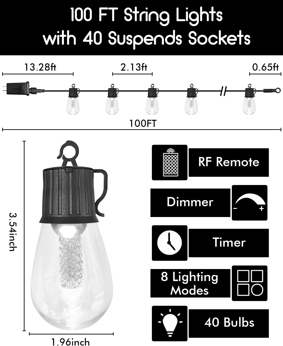 100 ft deals string lights