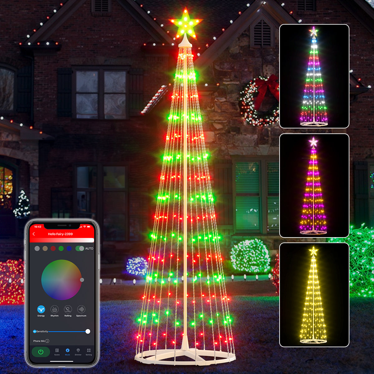 Smart LED Christmas Cone Tree Lights 8FT/9FT (2024 New)