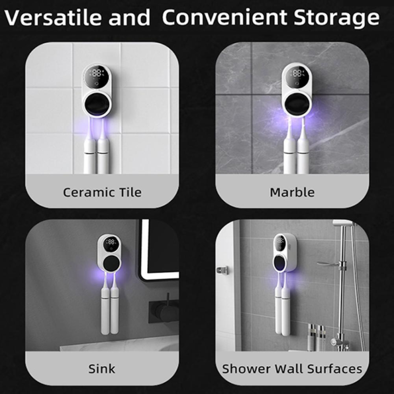 Rechargeable Cordless Wall Mounted UV Toothbrush Sanitizer Holder