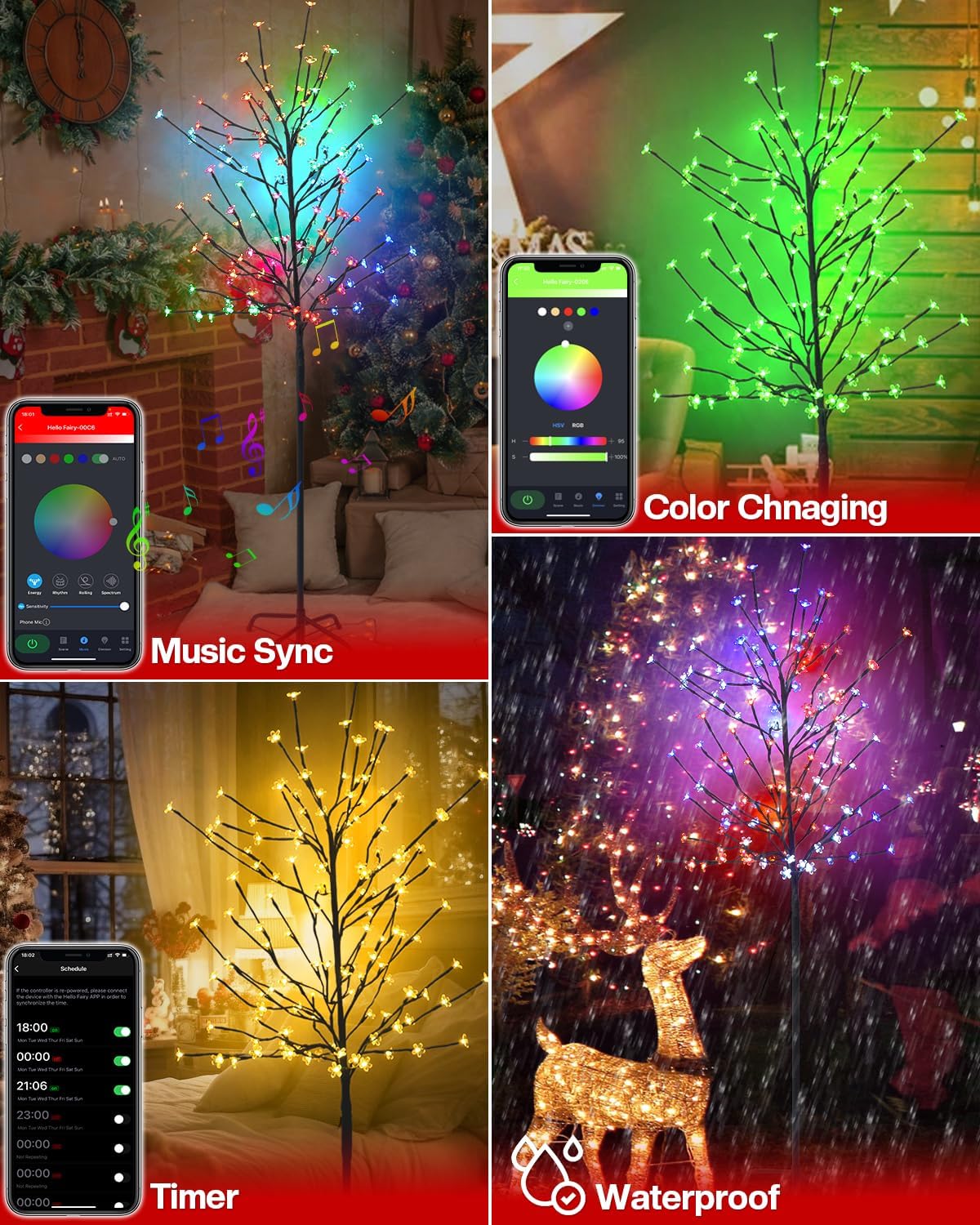 Smart Lighted Birch Tree/Cherry Tree