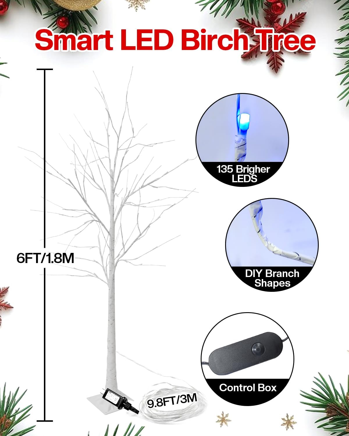 Smart Lighted Birch Tree/Cherry Tree