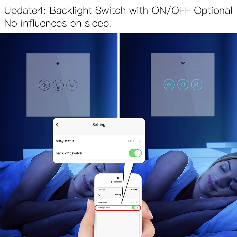 Smart Dimmer Switch with RF Remote Neutral Wire Required (1 Gang EU/UK Version)