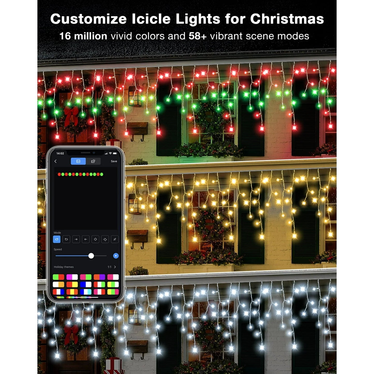 Smart Icicle Lights 99FT 897LEDs