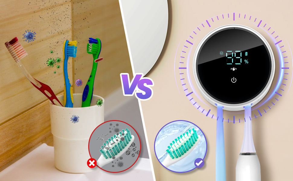 Smart Toothbrush UV Sanitizer Wall Mounted Holder & Cleaner