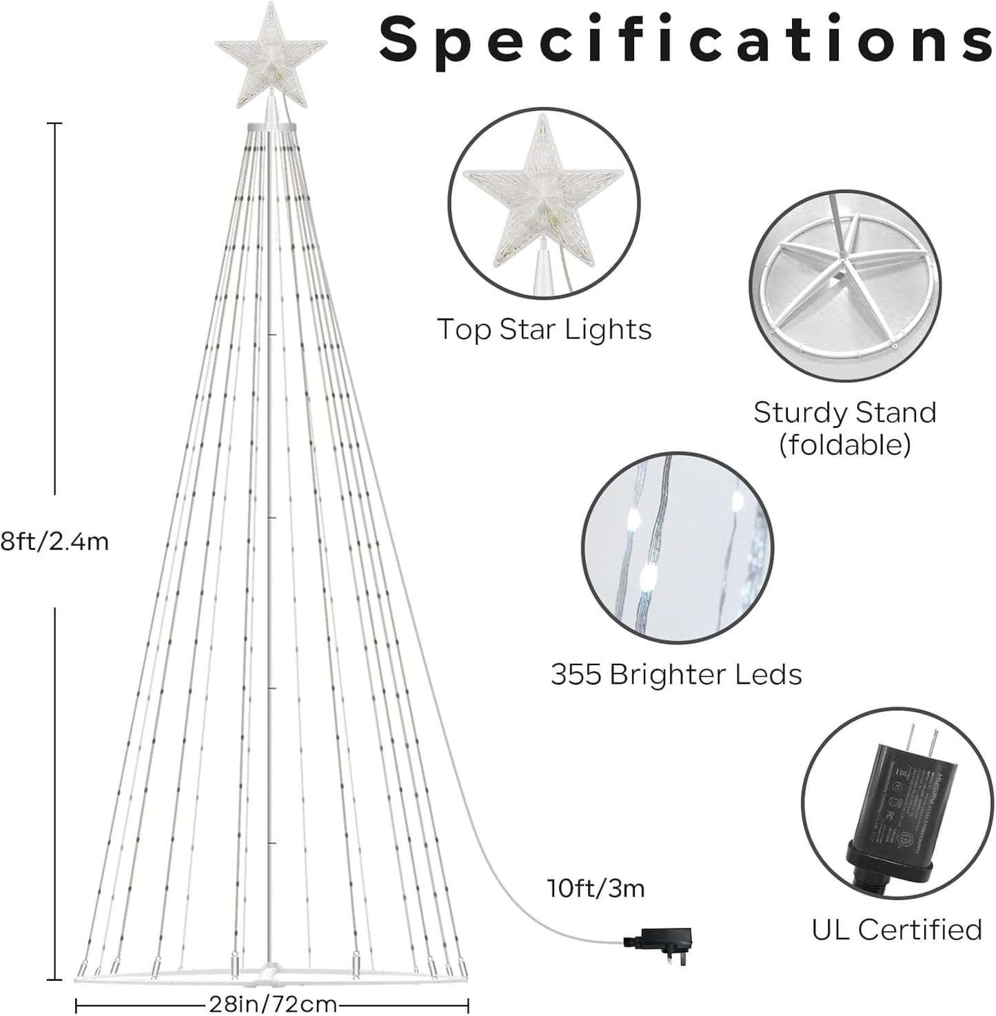 Smart LED Christmas Cone Tree Lights 6FT/8FT (2024 New)