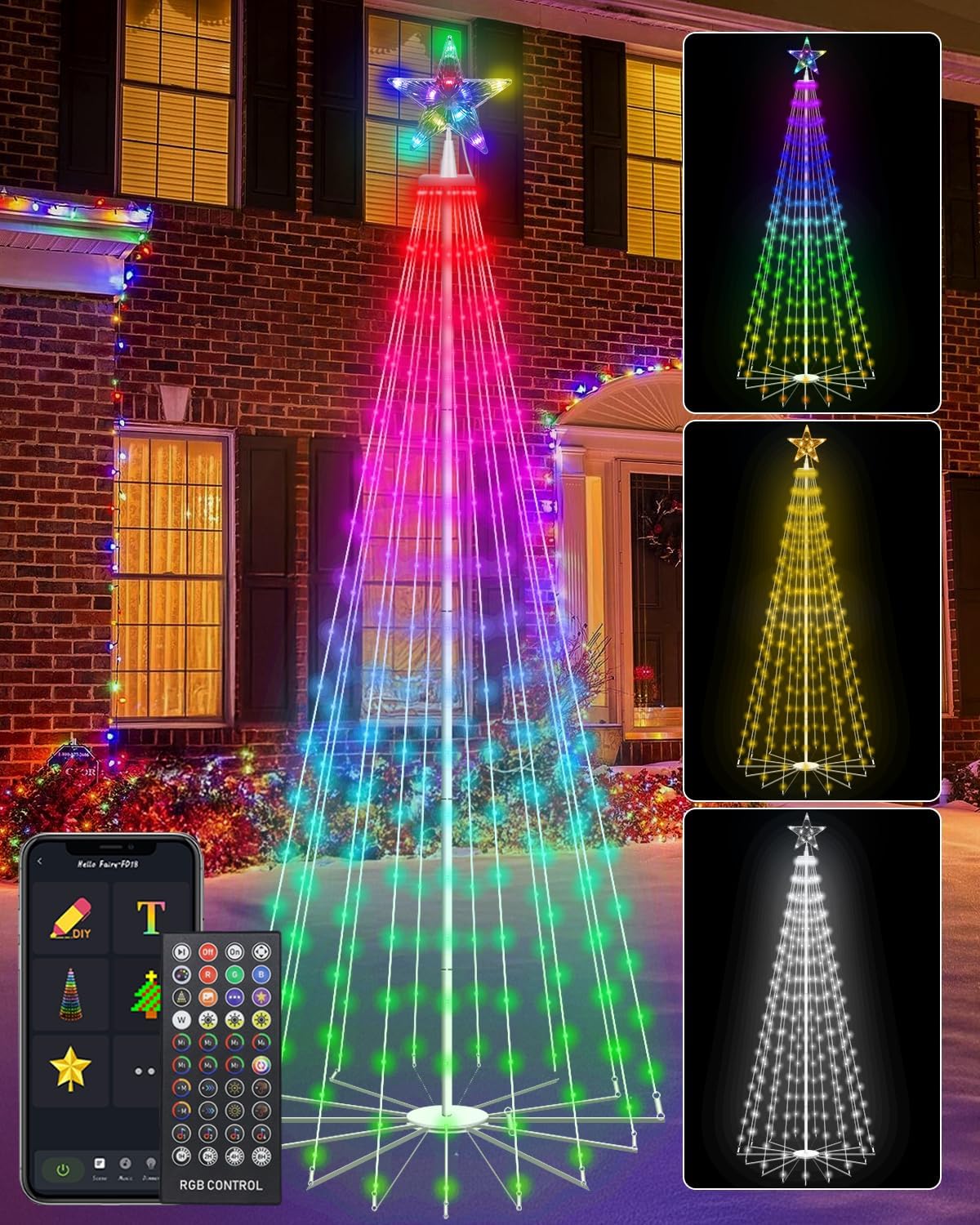 Smart LED Christmas Cone Tree Lights 6FT/8FT (2024 New)