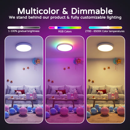 Dimmable RGB Smart Ceiling Light - 30w 12inch