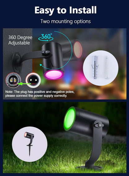 Outdoor Smart RGB Spot Lights 4PCS/Pack