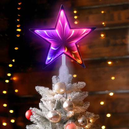 7.5" Christmas Tree Topper Smart Star Light with Abyss Mirror Effect