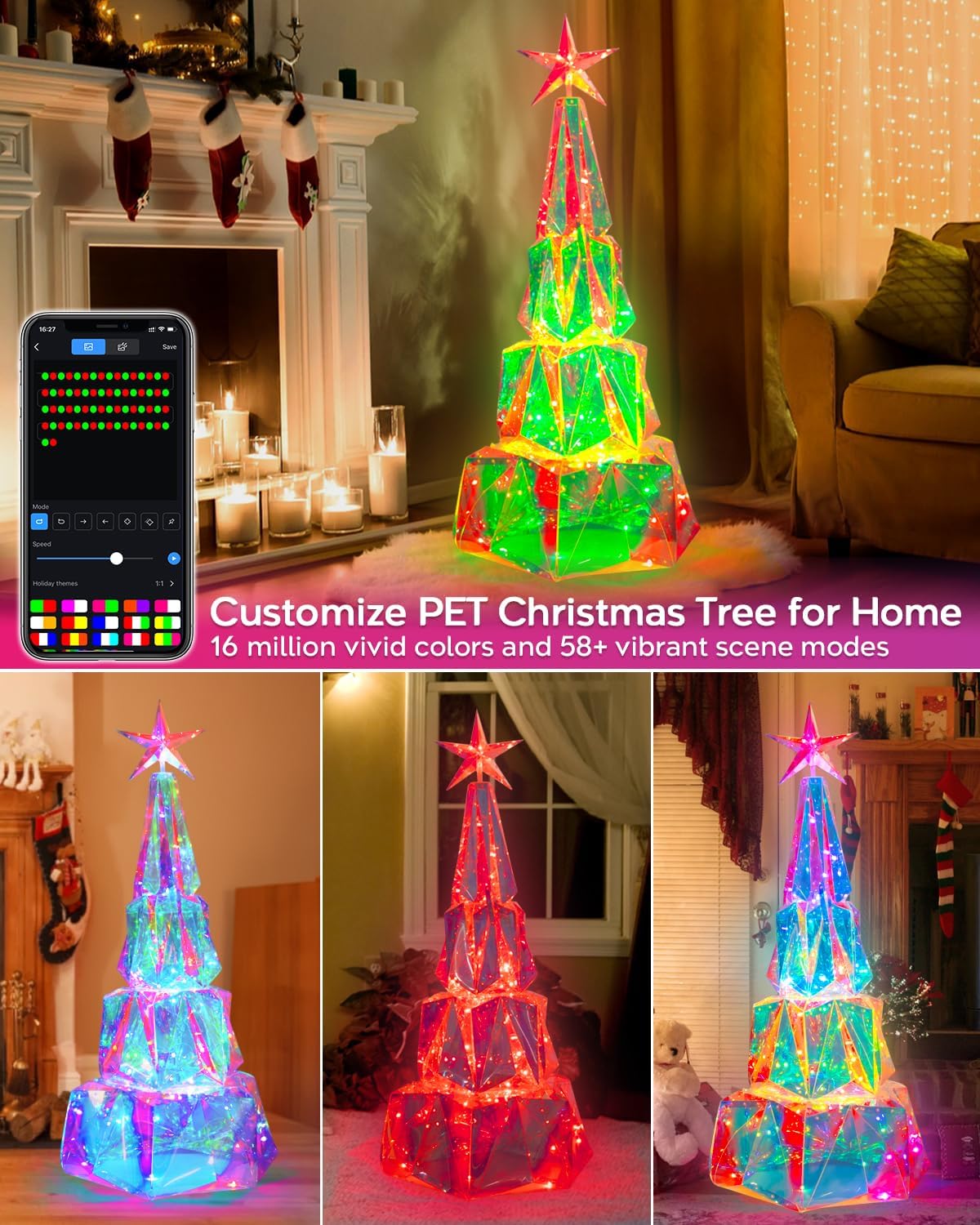 3.6FT Prismatic Iridescent Christmas Tree