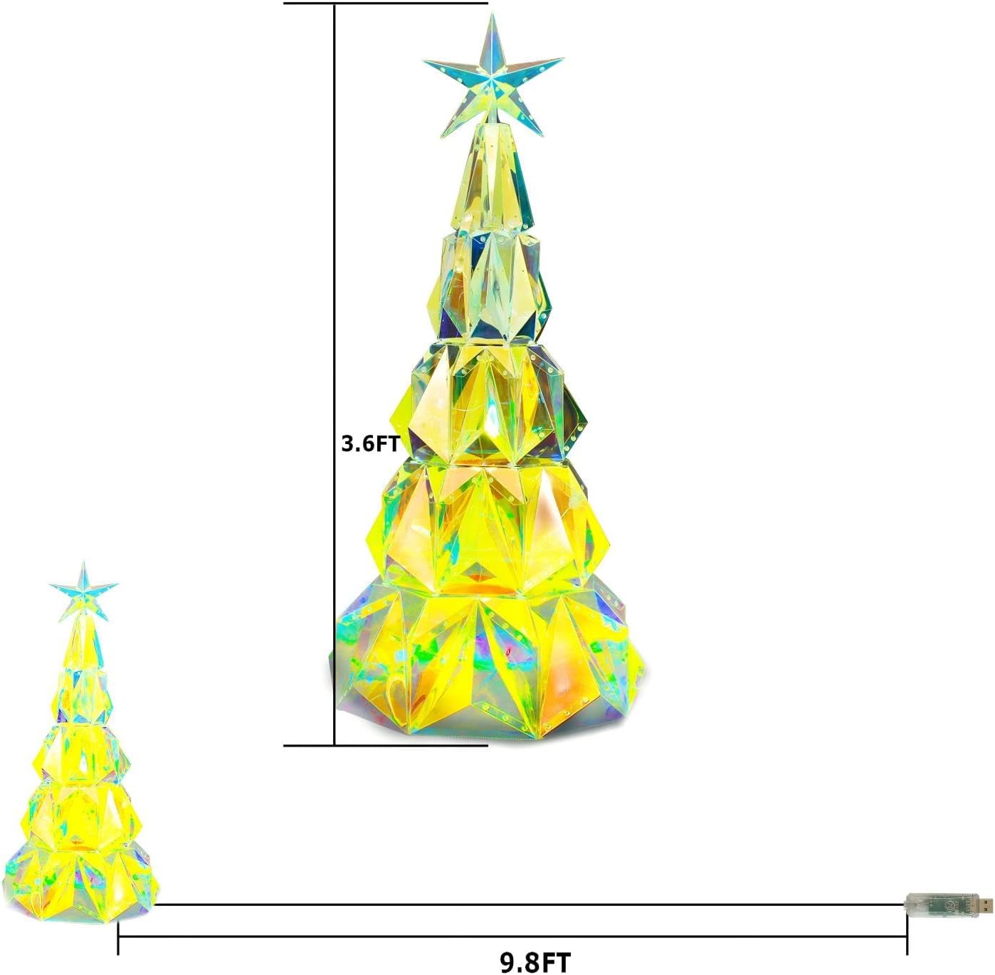 3.6FT Prismatic Iridescent Christmas Tree