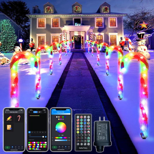 Smart Candy Canes Pathway Lights with App Remote (6pcs/pack)