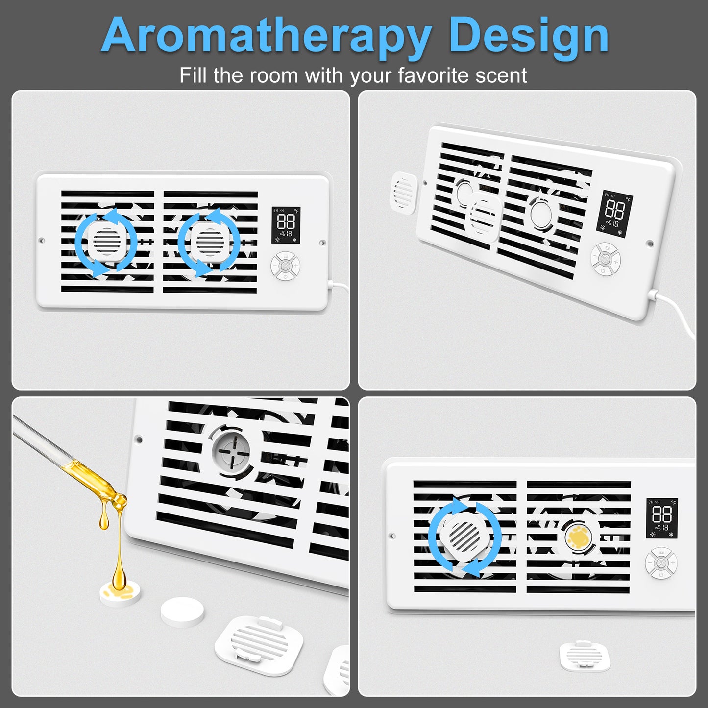 Smart Vent Booster Fan with Remote Control 4" x 10"