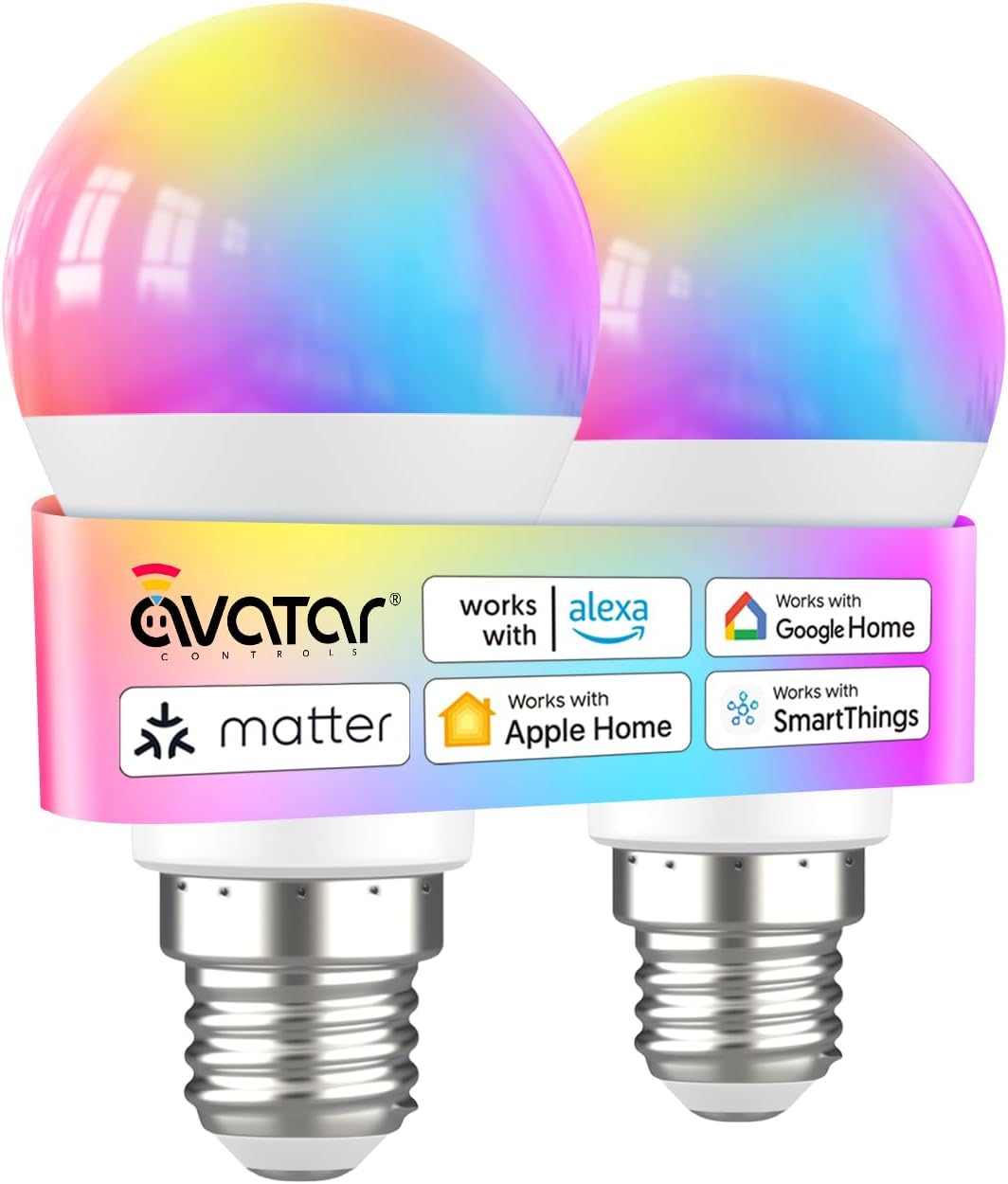 E26 A19 Smart Bulb Matter over WiFi (2-Pack)