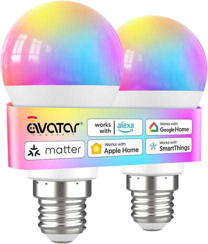 E26 A19 Smart Bulb Matter over WiFi (2-Pack)