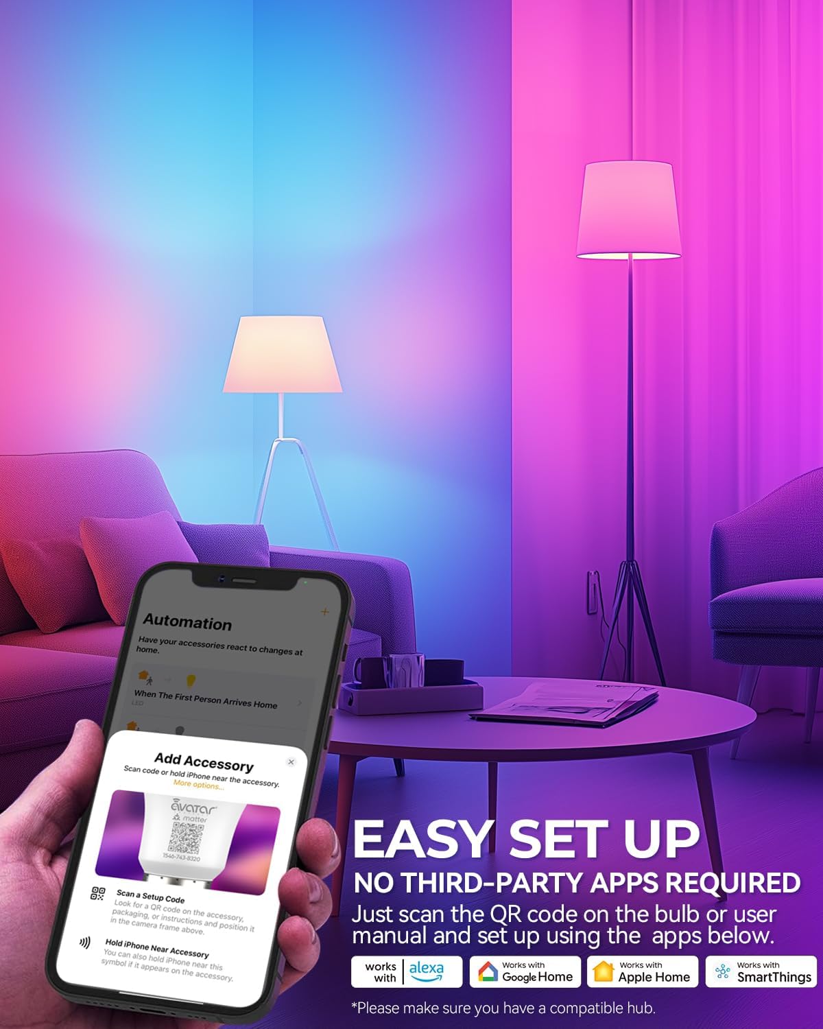 E26 A19 Smart Bulb Matter over WiFi (2-Pack)