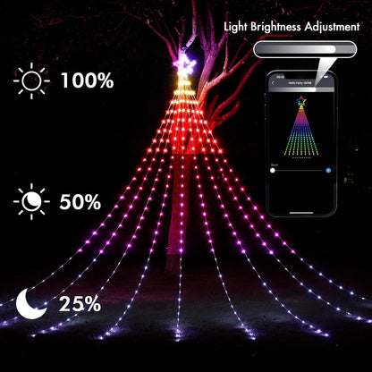 Waterfall Christmas Decorations Star String Lights