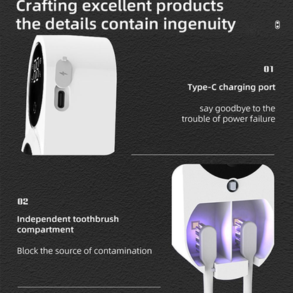 Rechargeable Cordless Wall Mounted UV Toothbrush Sanitizer Holder