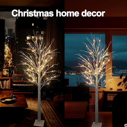 6FT Smart Lighted Birch Tree with APP Home Decor Warm White