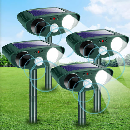 Solar Animal Repellent Ultrasonic Animal Repeller Outdoor Deer Repellent with Motion Detection