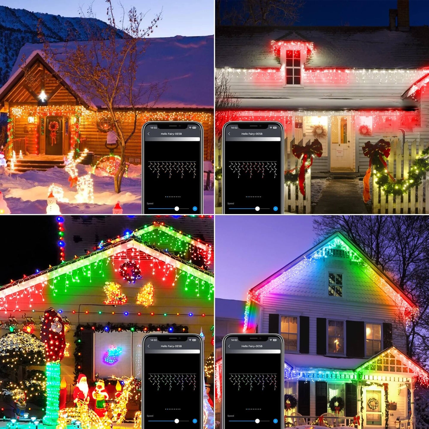 Programmable RGBIC Icicle Holiday Lights