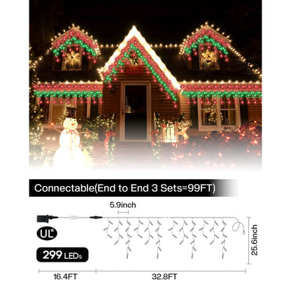 Programmable RGBIC Icicle Holiday Lights