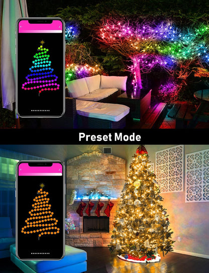 Outdoor String Lights Hello Fairy App Control 33FT/10M RGB 100LEDs