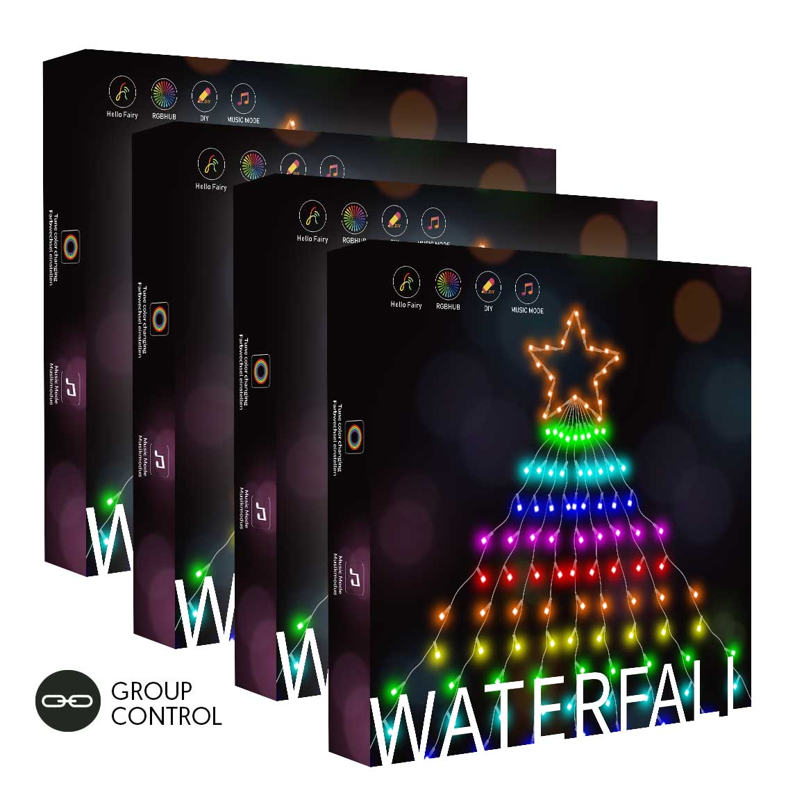 Waterfall Christmas Decorations Star String Lights (F5 LED Version)