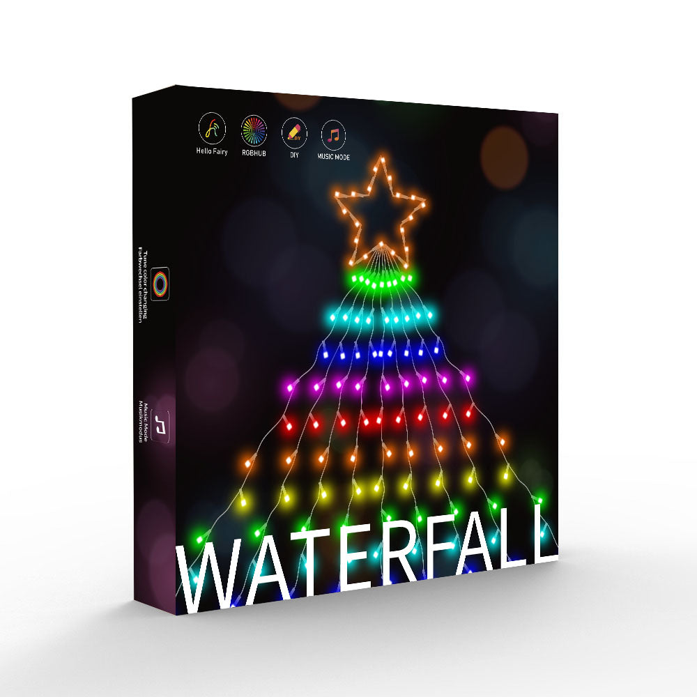 Waterfall Christmas Decorations Star String Lights (F5 LED Version)