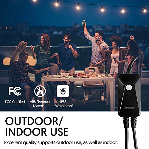 Feit Electric Smart Outdoor Plug, WiFi Waterproof Plug & Smart WiFi Plug,  Compatible with Alexa and Google Home, No hub Required, 2.4 Ghz Network